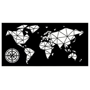Ażurowa Mapa Świata Metalowa 3d