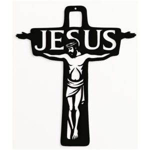 Krzyż metalowy na cmentarz ozdobny