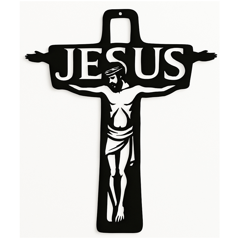 Krzyż metalowy na cmentarz ozdobny