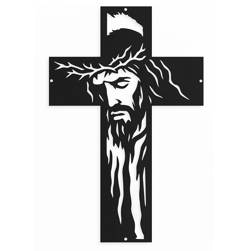 Krzyż metalowy na ścianę loftowy