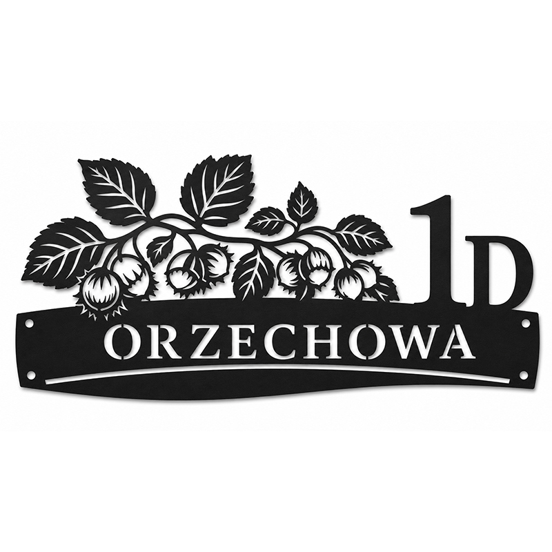 Metalowa Tabliczka Adresowa Orzechowa z grafiką