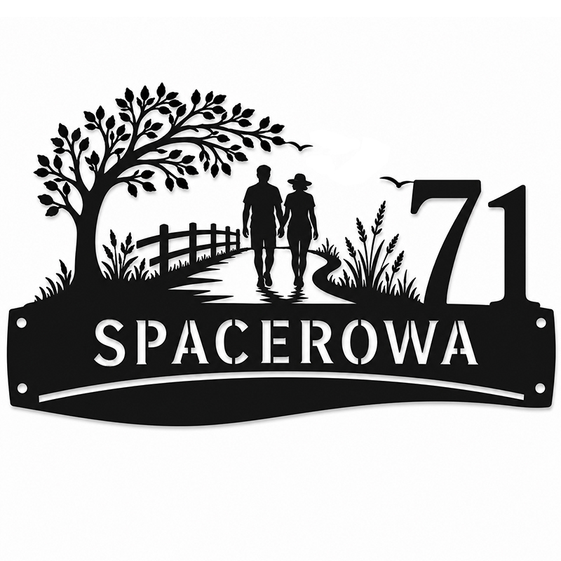 Metalowa Tabliczka Adresowa Spacerowa z grafiką