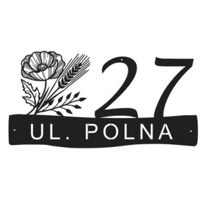 Metalowa Tabliczka Adresowa z Motywem Polnych Kwiatów