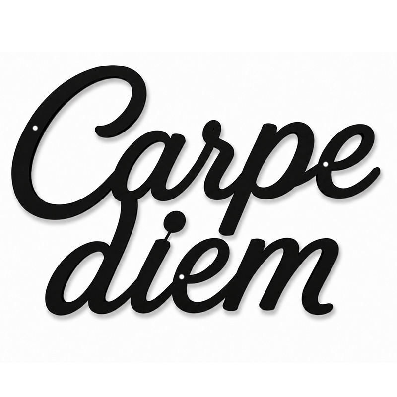 Metalowa dekoracja napis ścienny Carpe diem
