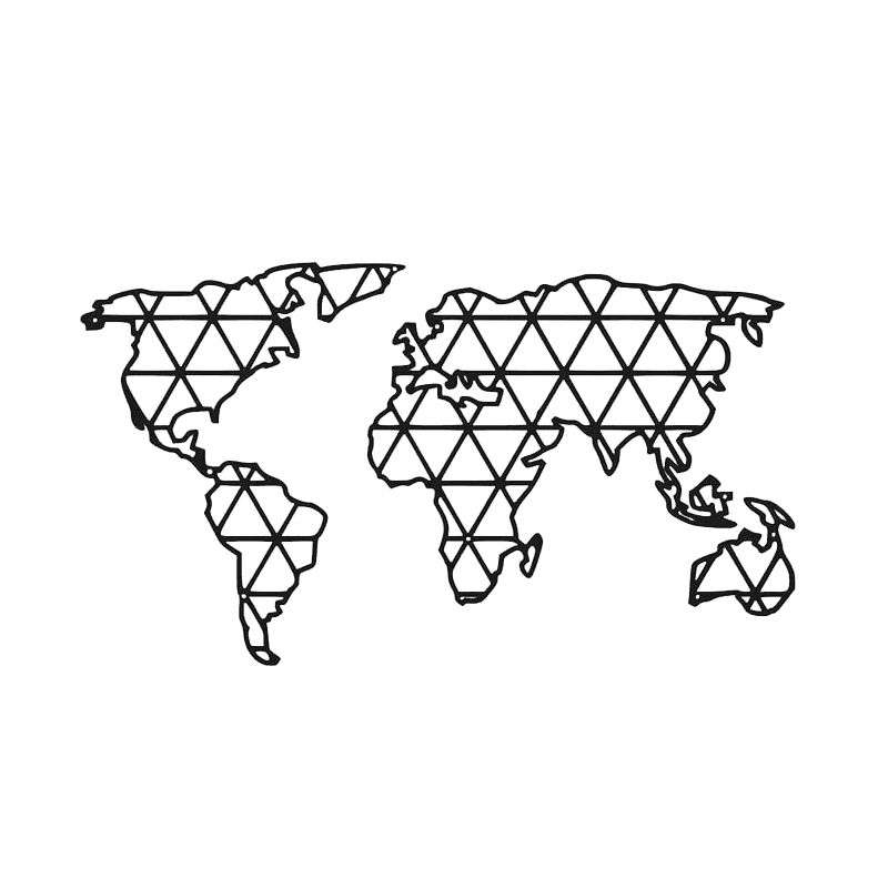 Mapa świata geometryczna w trójkąty