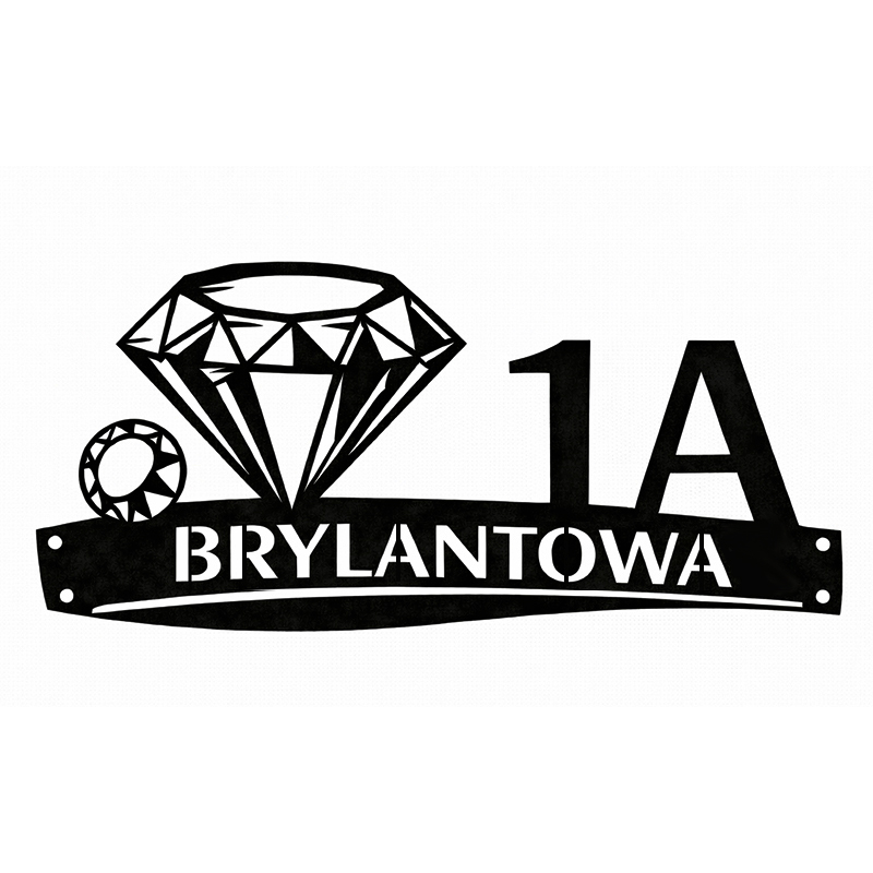 Metalowa tablica adresowa Brylantowa z grafiką