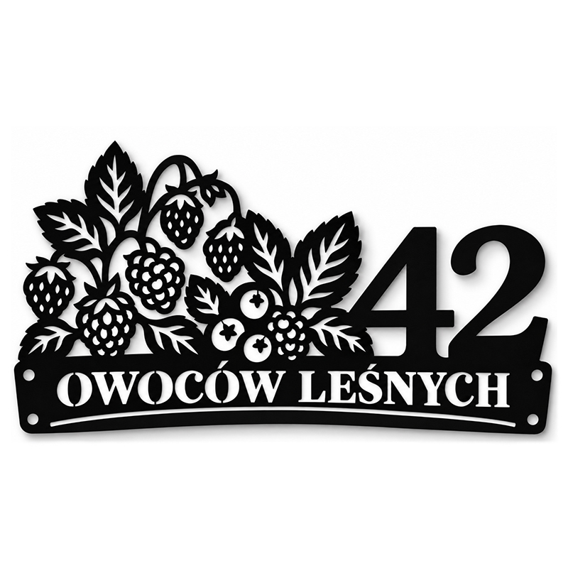 Metalowa tablica adresowa Owoców Leśnych