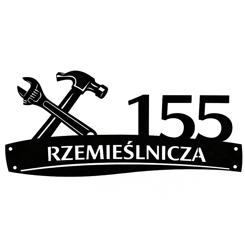Metalowa tablica adresowa Rzemieślnicza z grafiką