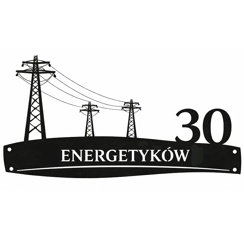 Metalowa tablica adresowa na dom Energetyków