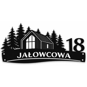 Metalowa tablica adresowa nowoczesna stodoła