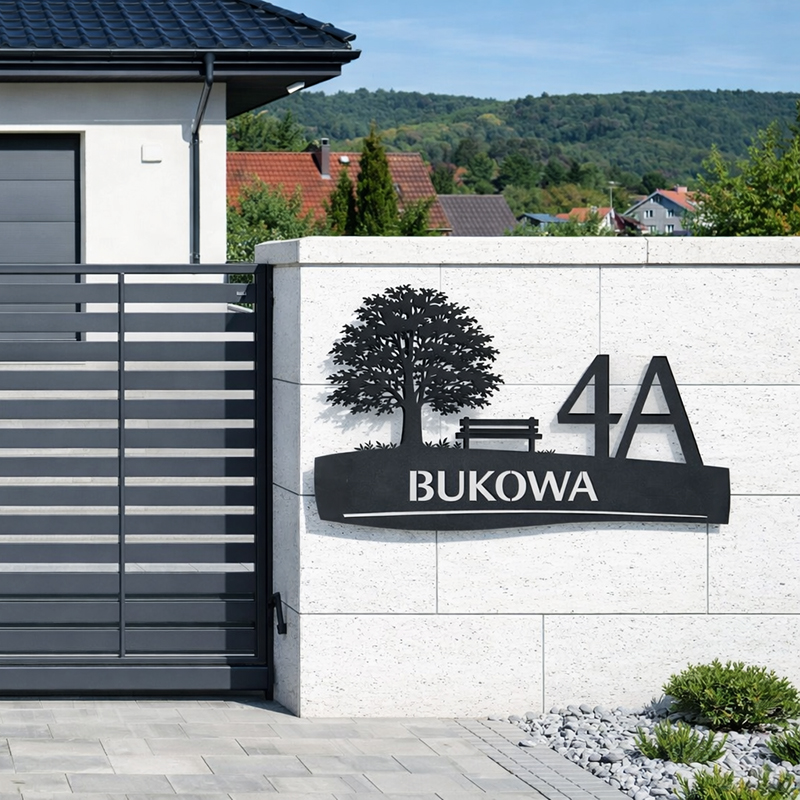 Metalowa tabliczka adresowa bloczki joniec