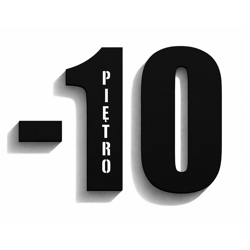 Metalowe oznaczenie poziomu – numeracja kondygnacji i stref