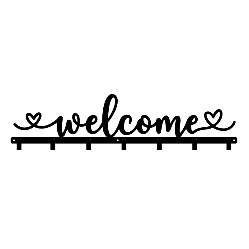 Metalowy wieszak do przedpokoju welcome