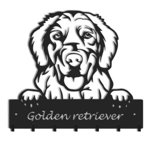 Metalowy wieszak ścienny golden reterier