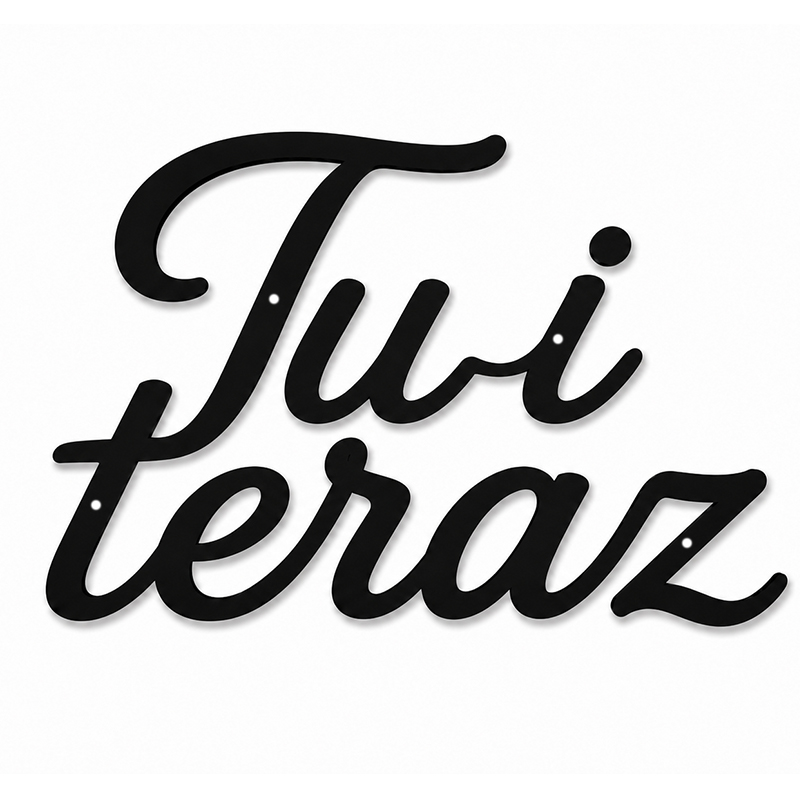 Napis metalowy Tu i Teraz