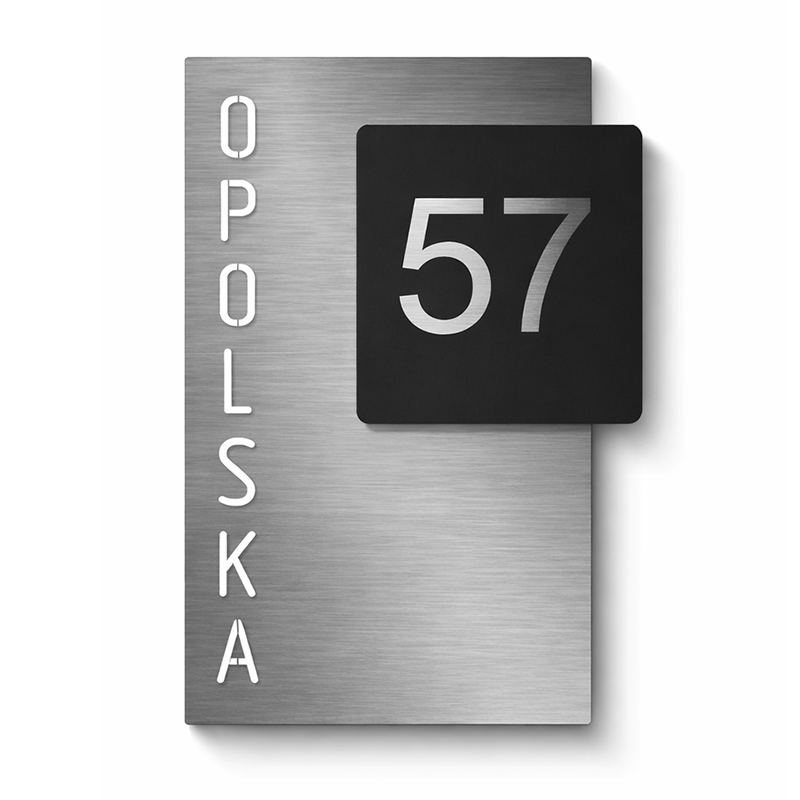 Nierdzewna tabliczka adresowa DUO Inox