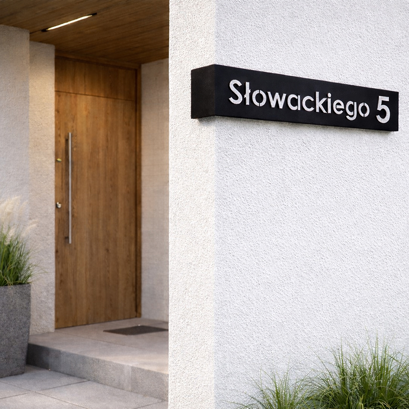 Numer na dom nowoczesny narożny