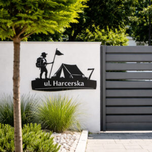 Numer na dom z metalu czarny