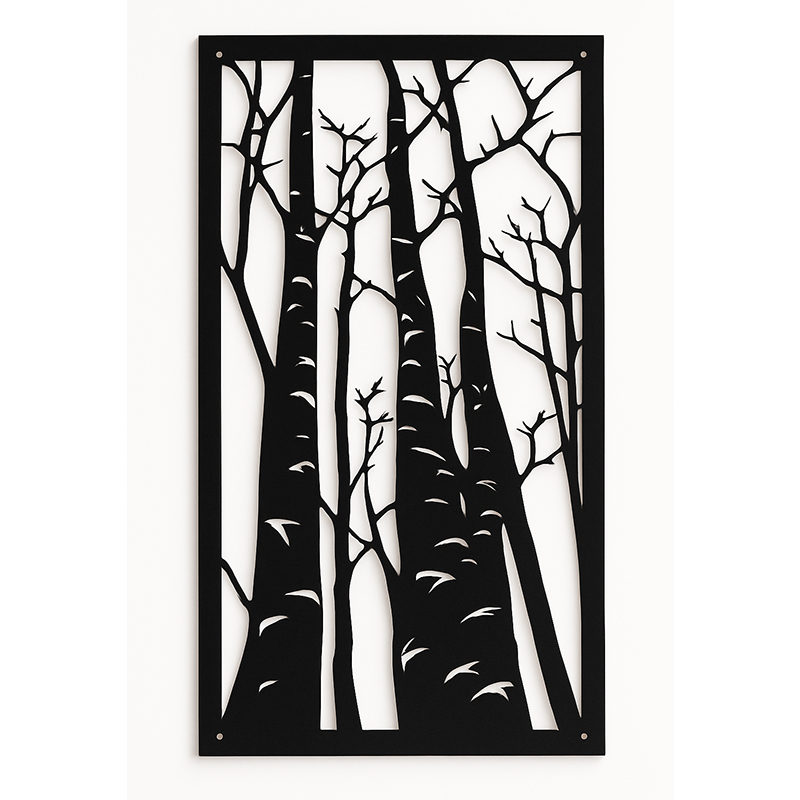 Obraz metalowy ścienny brzozy las