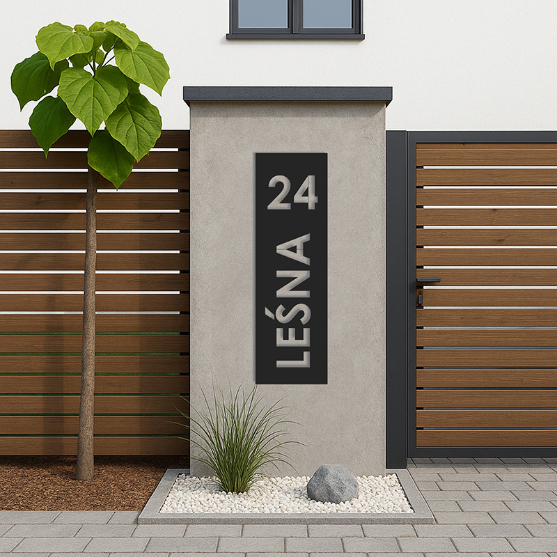 Personalizowana tabliczka adresowa z metalu