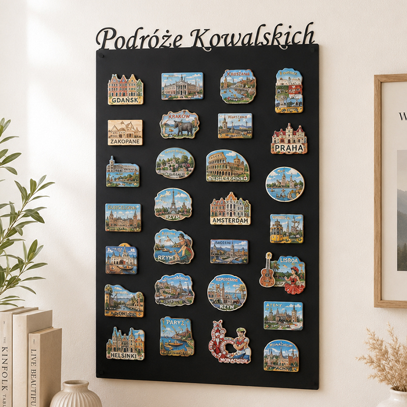 Personalizowana Tablica Wspomnień na Magnesy z Podróży