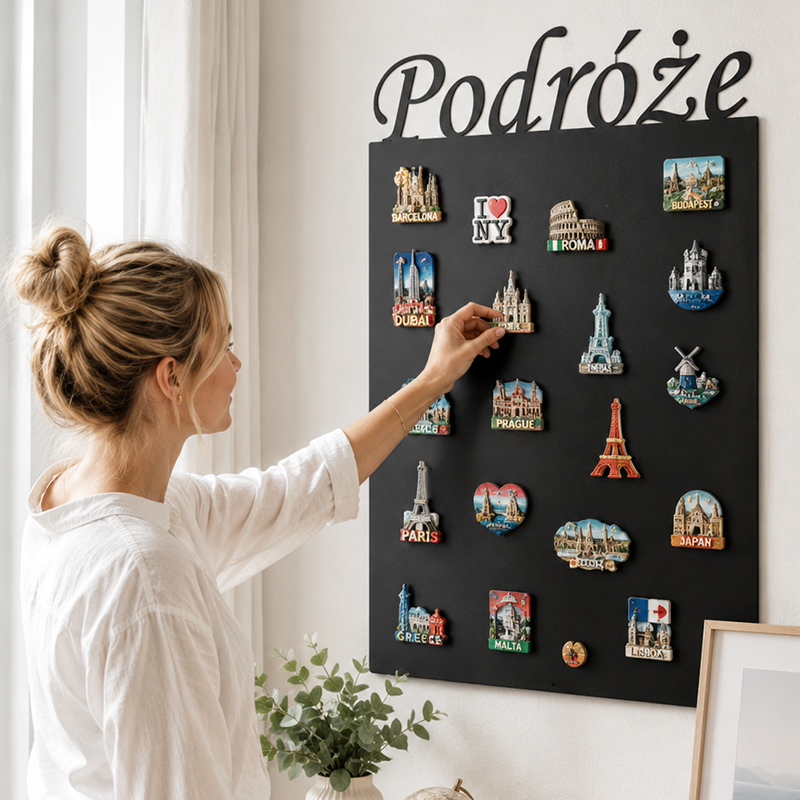 Tablica na ścianę magnetyczna Podróże