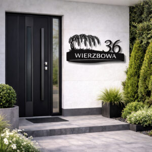 Ulica wierzbowa tablica adresowa z metalu