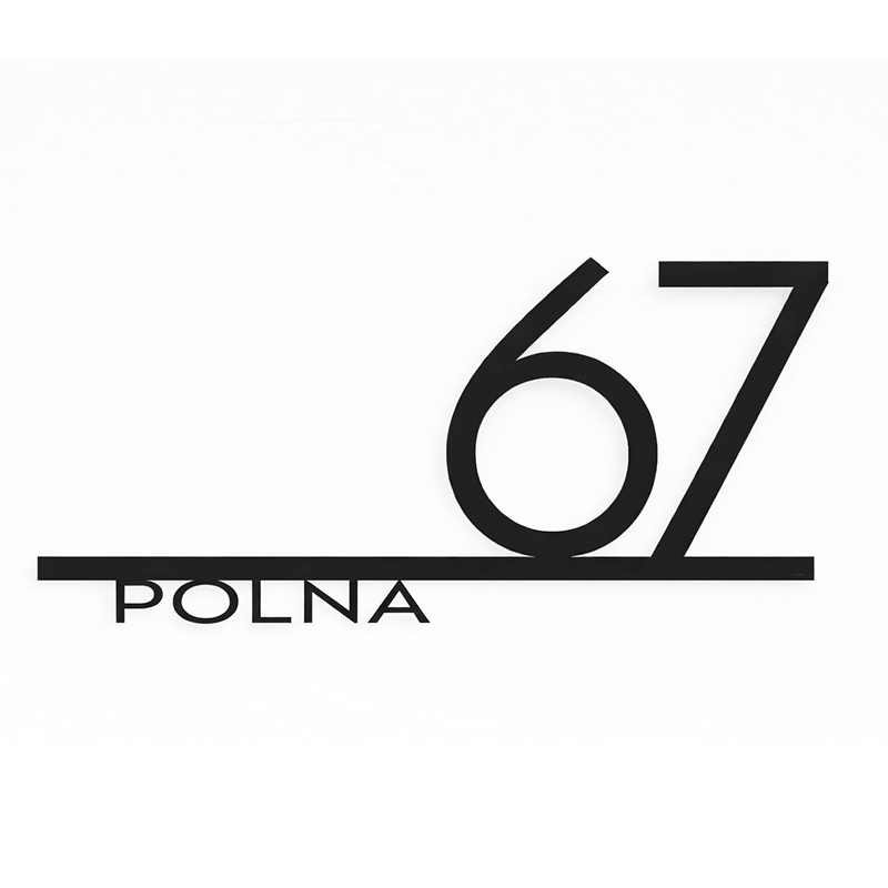 Unikatowa tablica adresowa z metalu