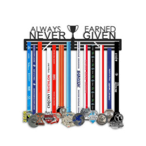 Wieszak na medale always earned never given