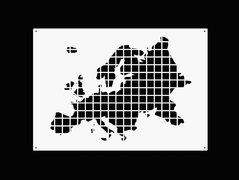 Biała dekoracja ścienna mapa europy