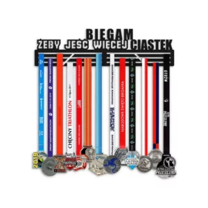 Wieszak na medale biegam żeby jeść więcej ciastek