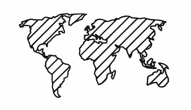 Mapa świata metalowa 3d skos