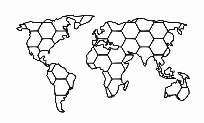 Mapa świata plaster miodu metalowa