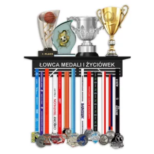 Metalowa półka na puchary ŁOWCA MEDALI