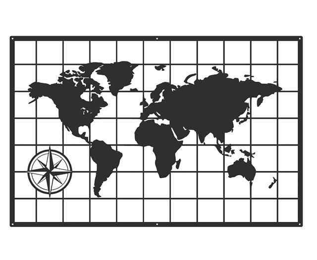 Metalowe mapy świata