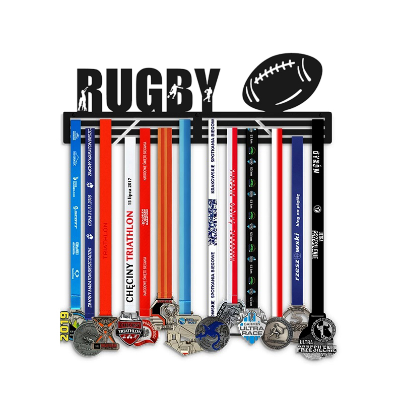 metalowy wieszak na medale rugby