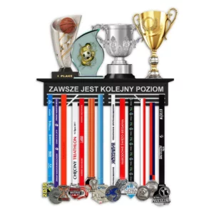 Wieszak z półką medalówka - Zawsze jest kolejny poziom