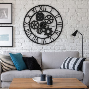 zegar mechaniczny design metalowy nowoczesny